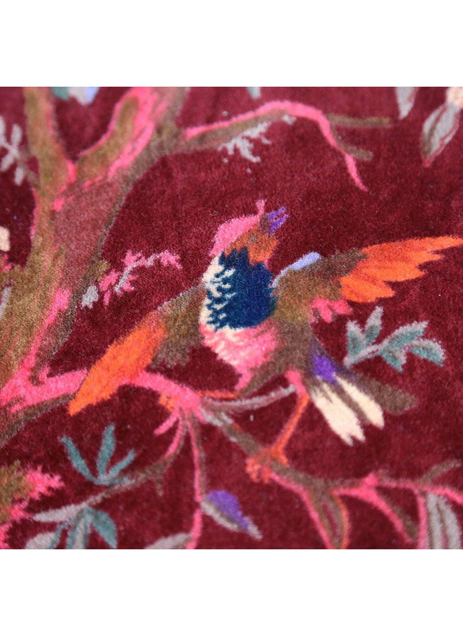 DECORATIVE CUSHION (35X60) PARADISE BIRDS BORDO