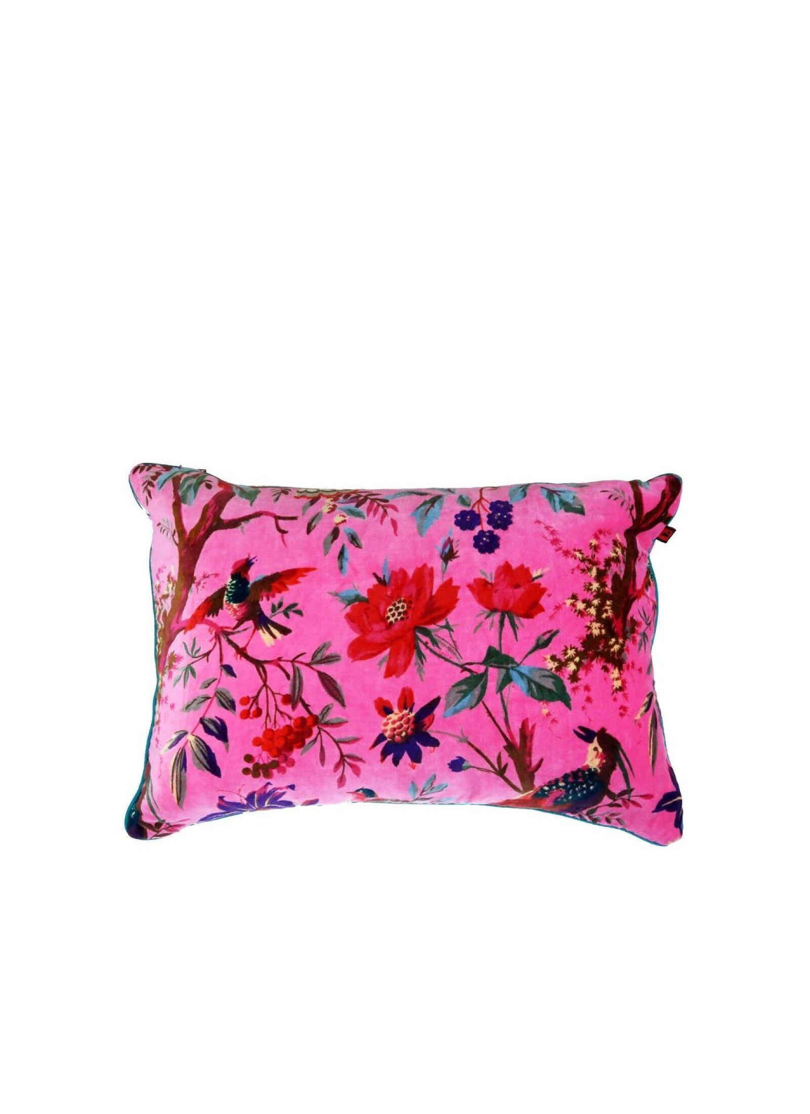 DECORATIVE CUSHION (35X50) PARADISE BIRDS FUCHSIA