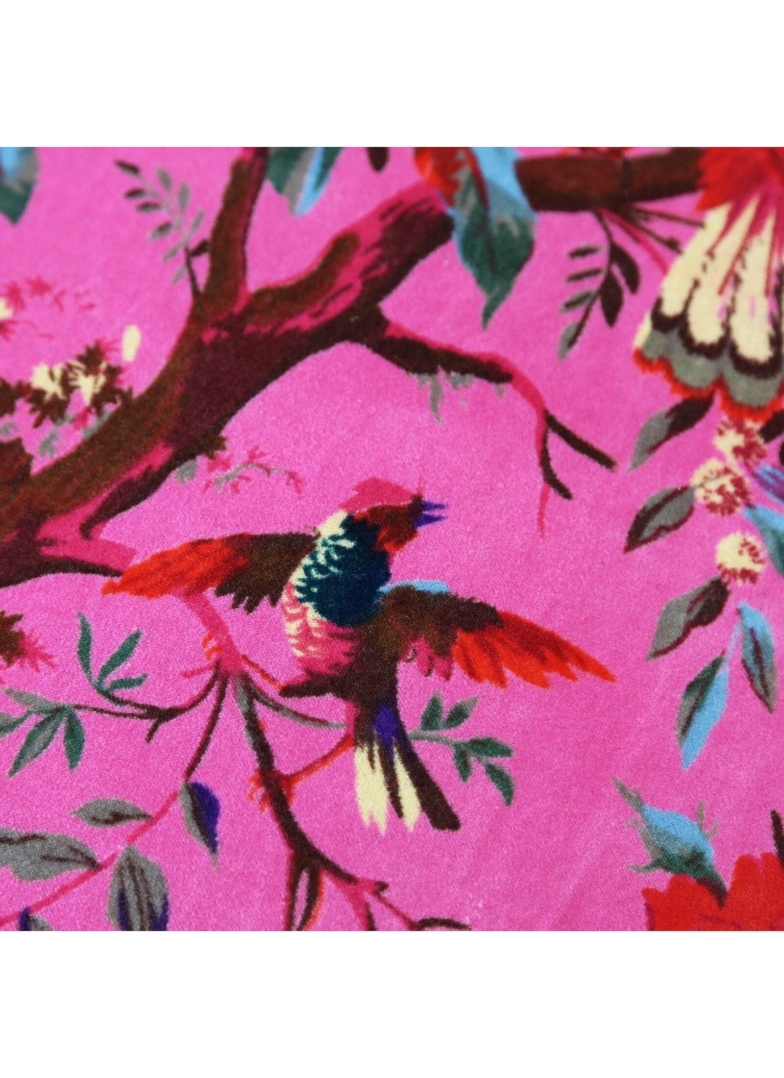 DECORATIVE CUSHION (35X50) PARADISE BIRDS FUCHSIA