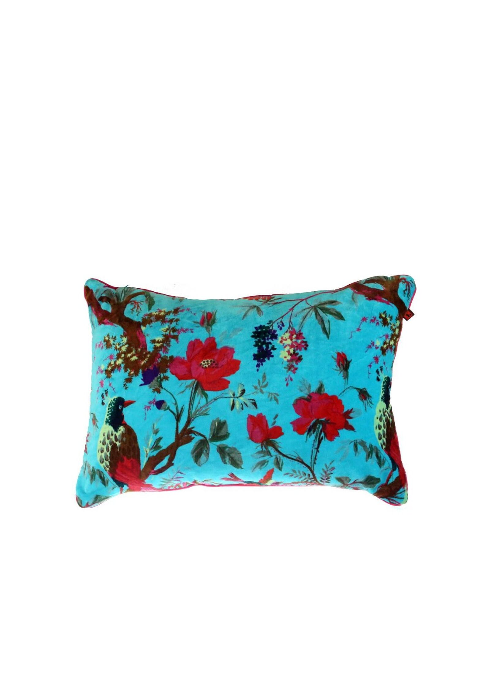 DECORATIVE CUSHION (35X50) PARADISE BIRDS TURQUOISE