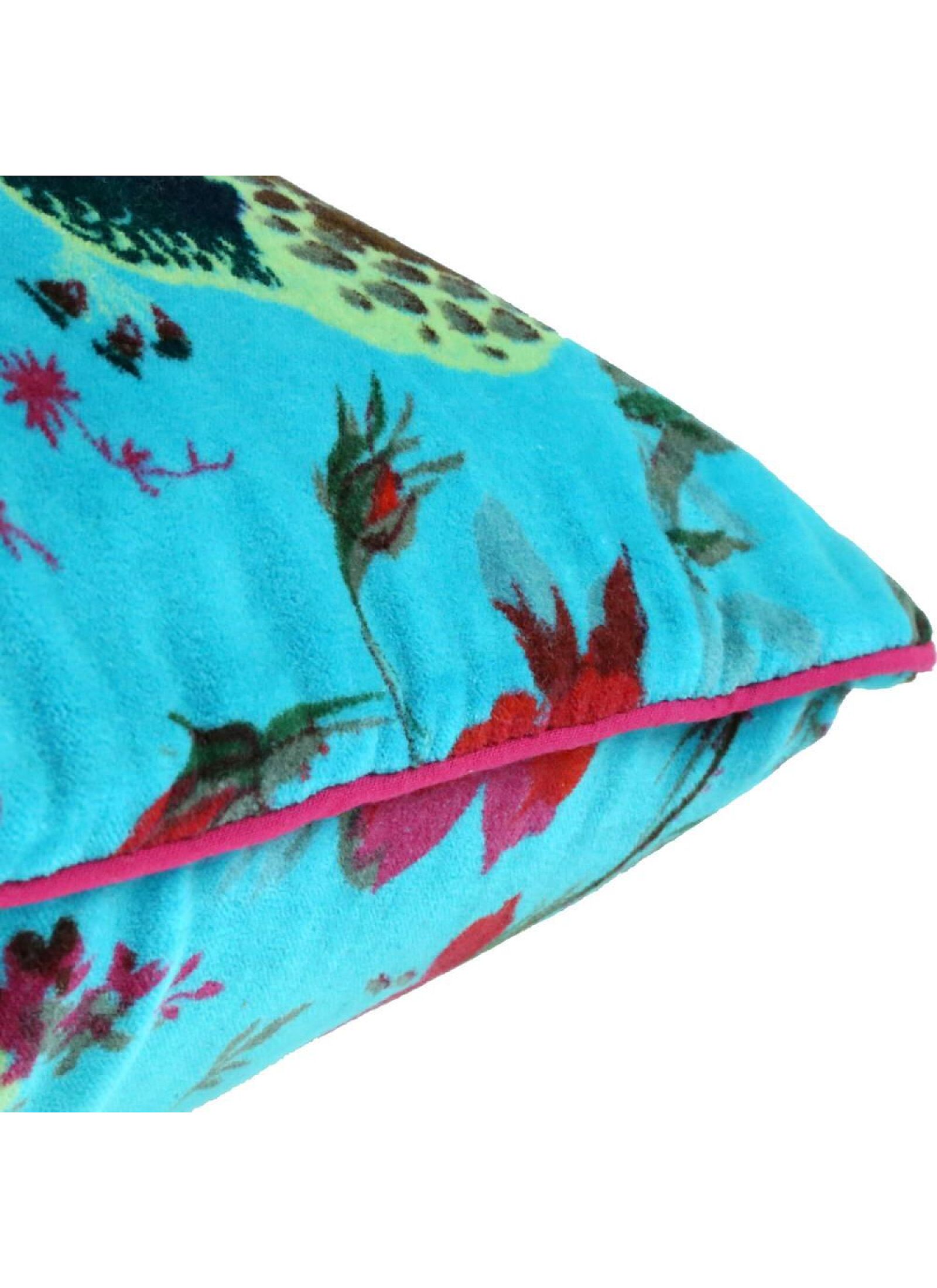 DECORATIVE CUSHION (35X50) PARADISE BIRDS TURQUOISE