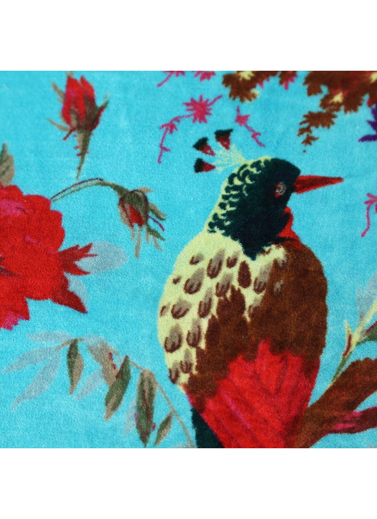 DECORATIVE CUSHION (35X50) PARADISE BIRDS TURQUOISE