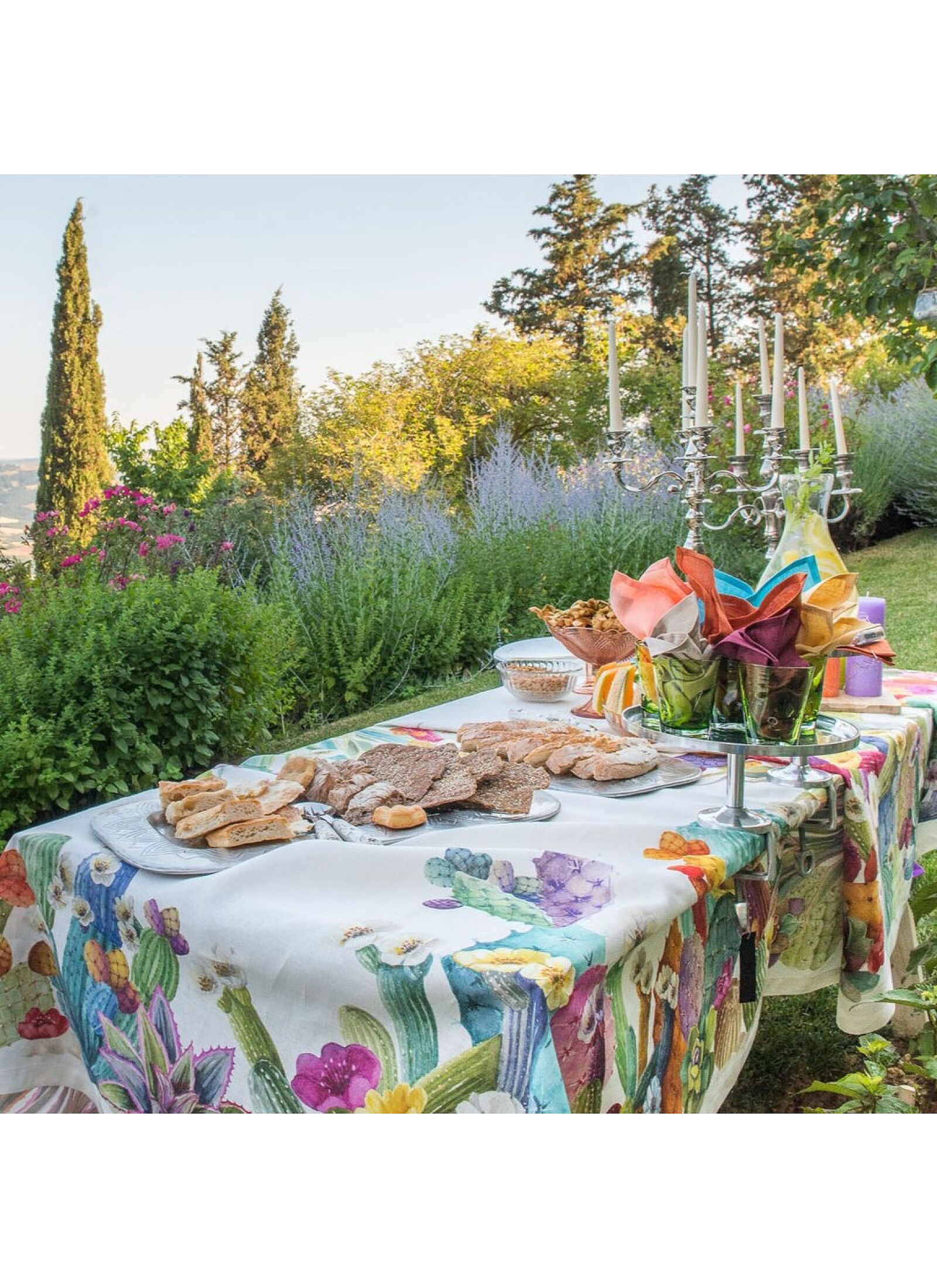 LINEN TABLECLOTH KACTUS (160X230)