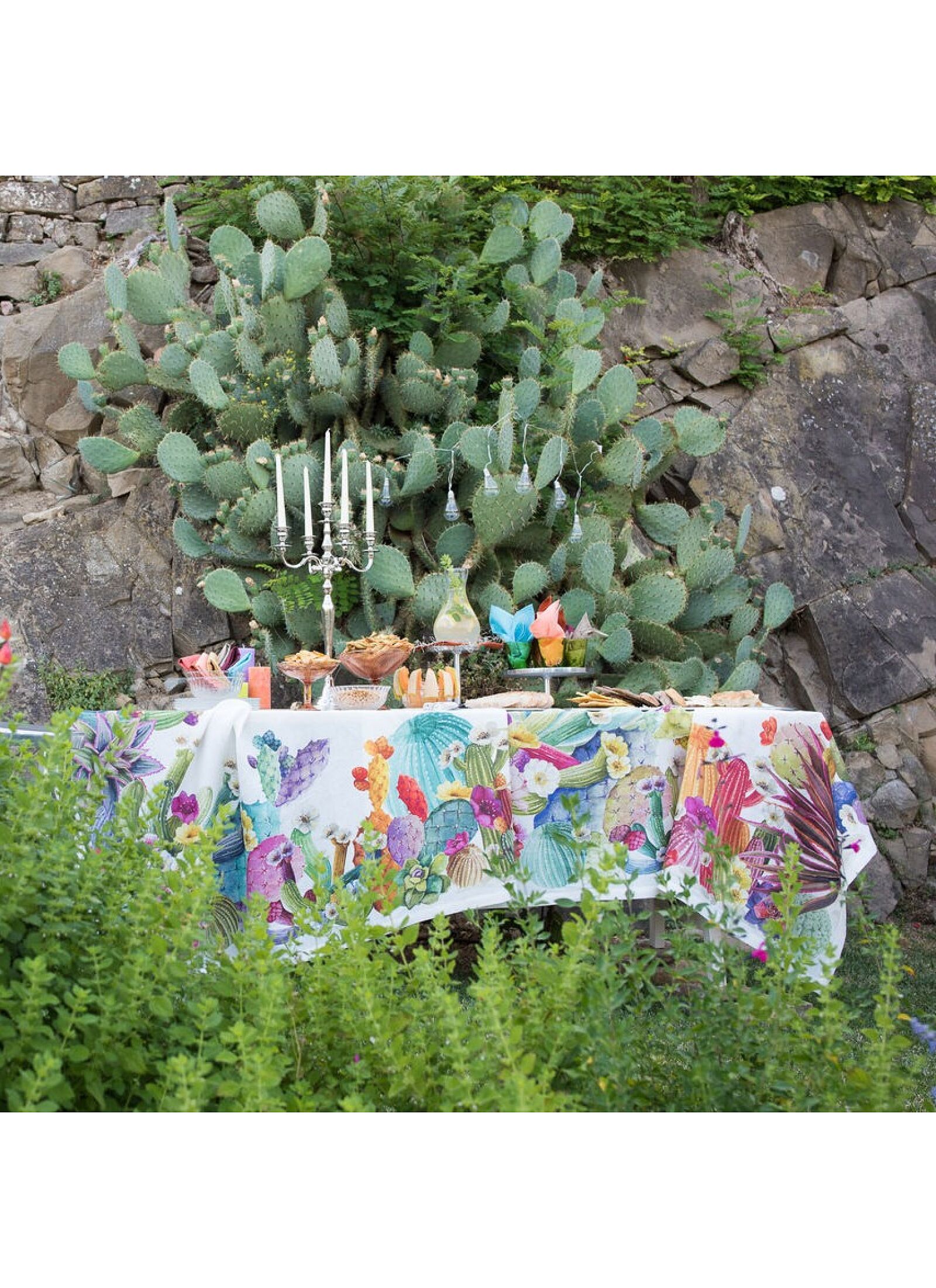 LINEN TABLECLOTH KACTUS (160X230)