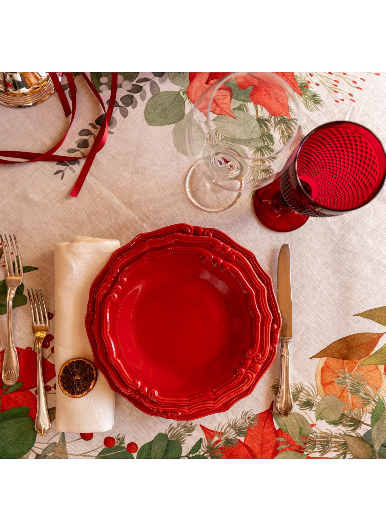 LINEN TABLECLOTH GARLAND GLEE (170X270)