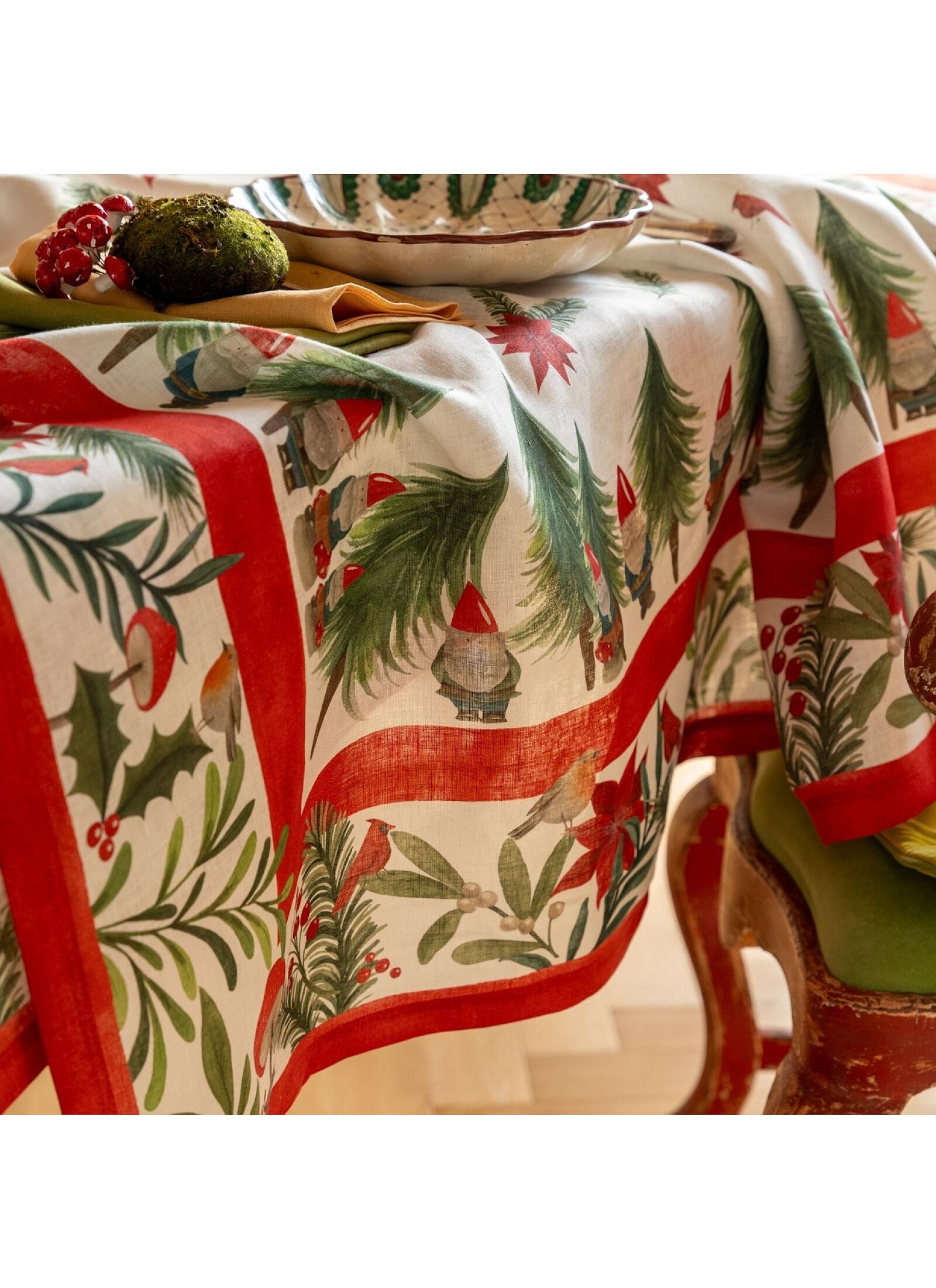 LINEN TABLECLOTH GARLAND GLEE (170X270)