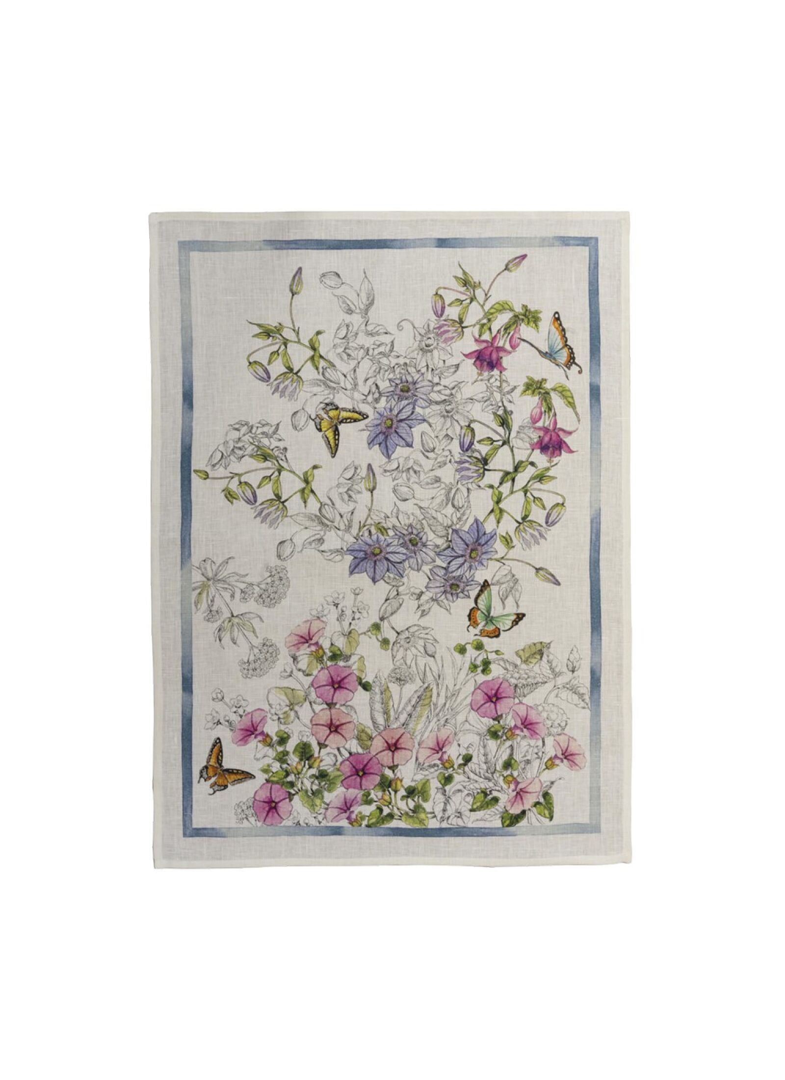 LINEN KITCHEN TOWEL GRAVURE BLU