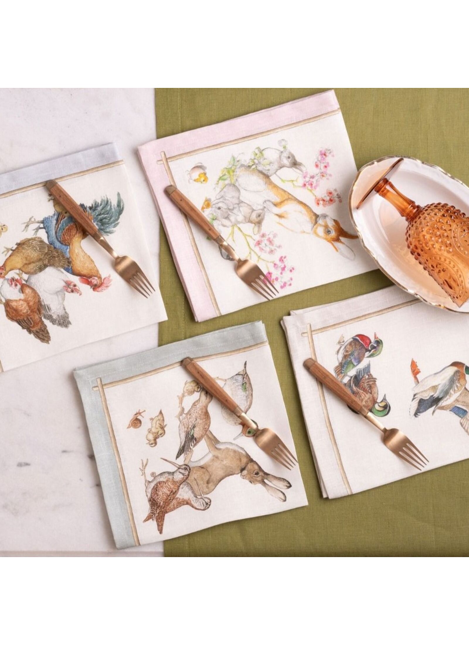 LINEN NAPKINS (4PCS) BARN FRIENDS