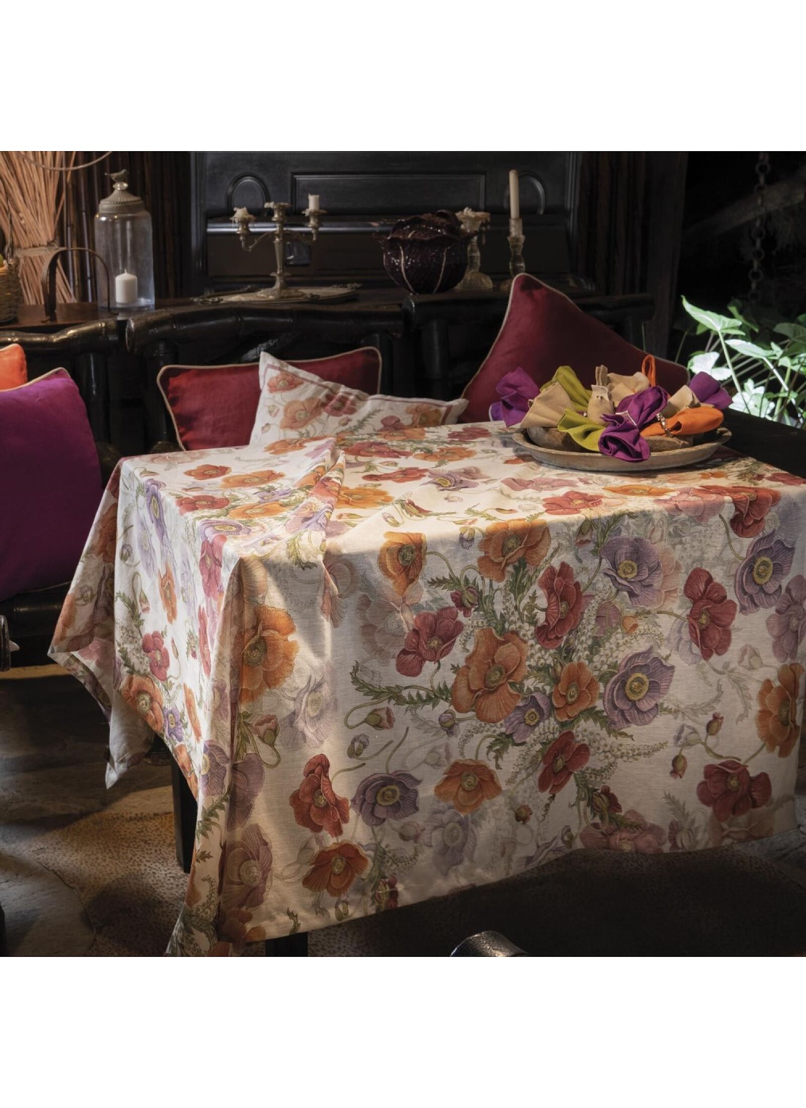 LINEN TABLECLOTH POPPY (160X230)
