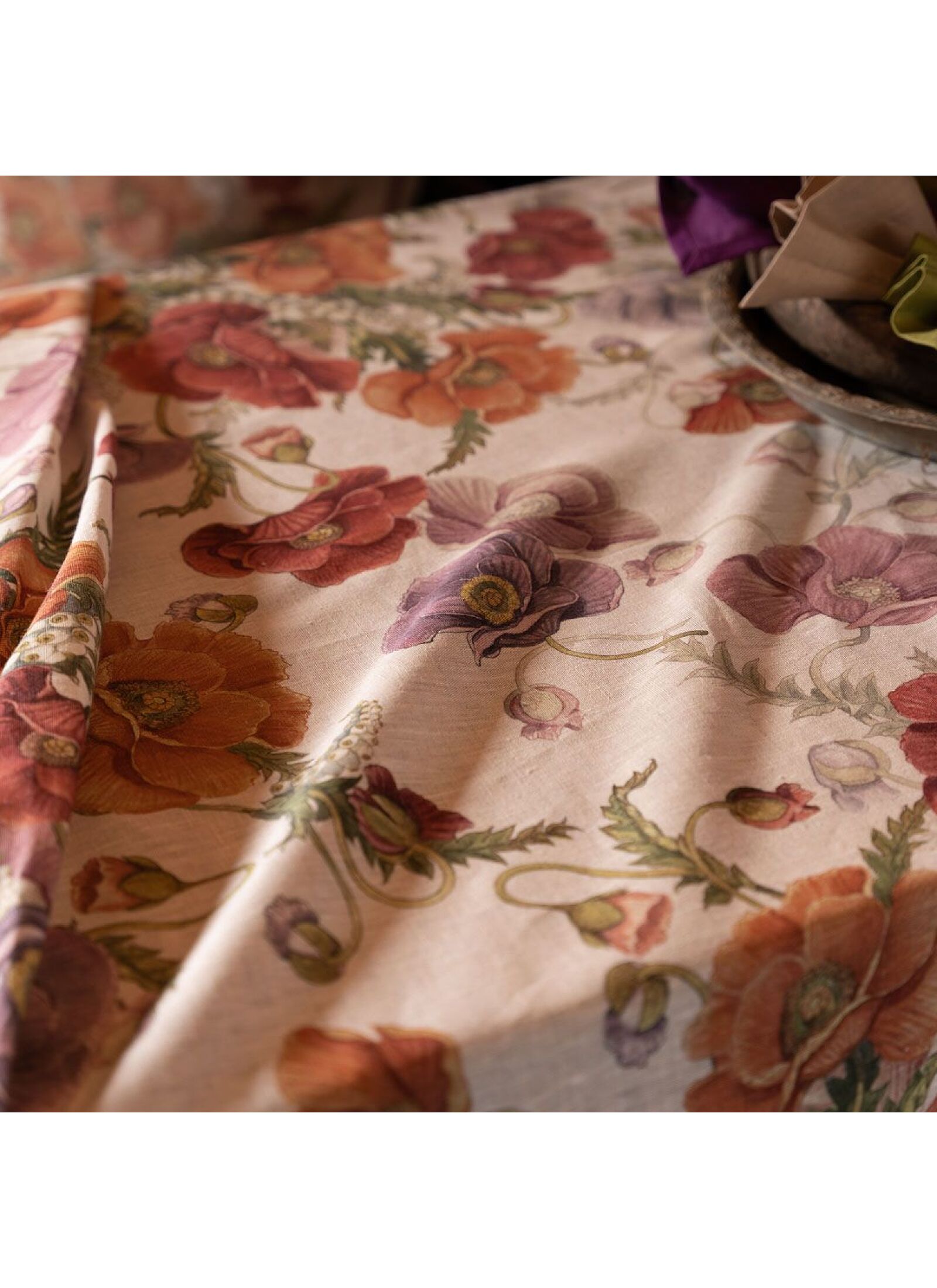 LINEN TABLECLOTH POPPY (160X230)