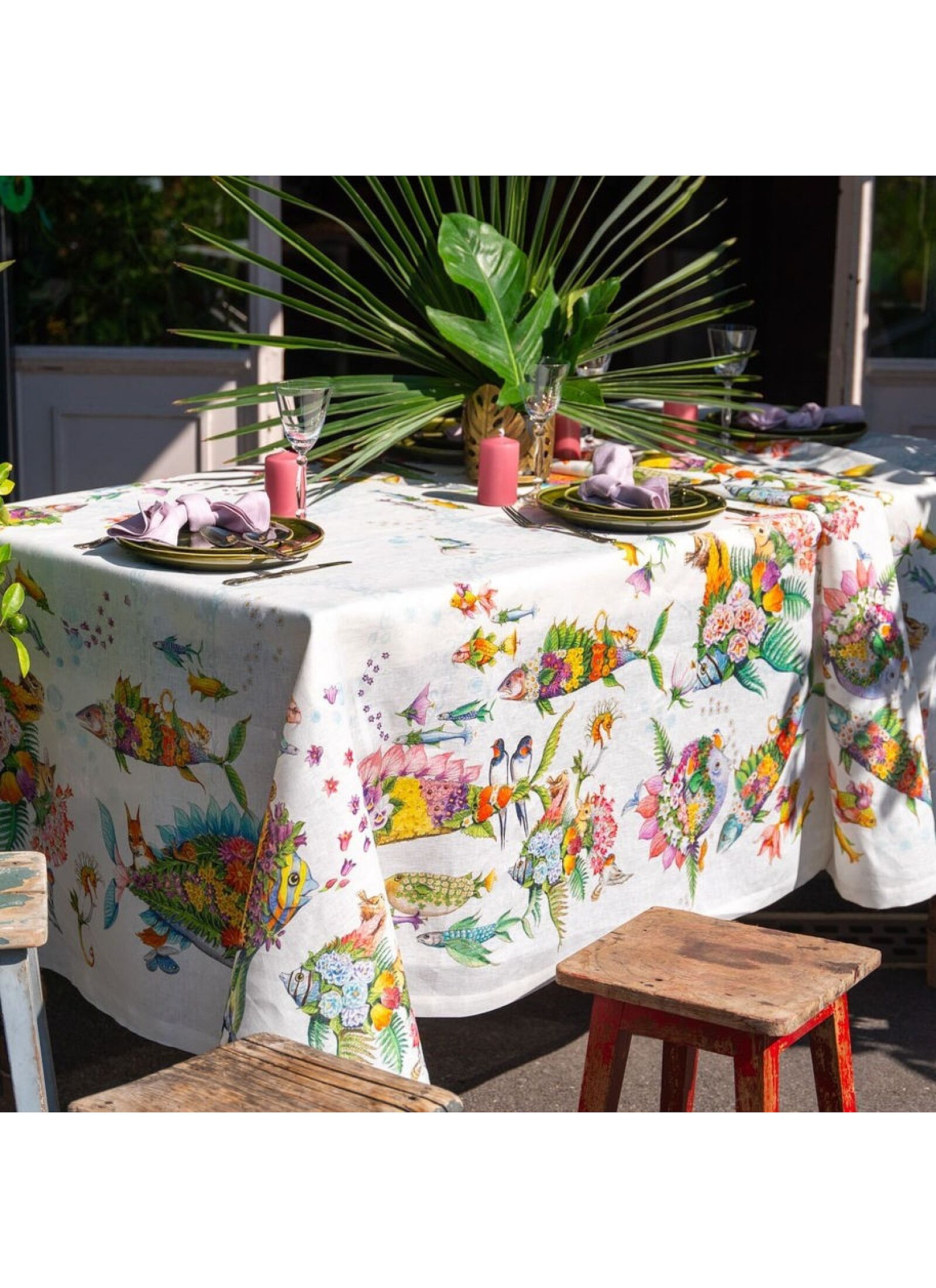 LINEN TABLECLOTH PESCIFLORA (170X270)