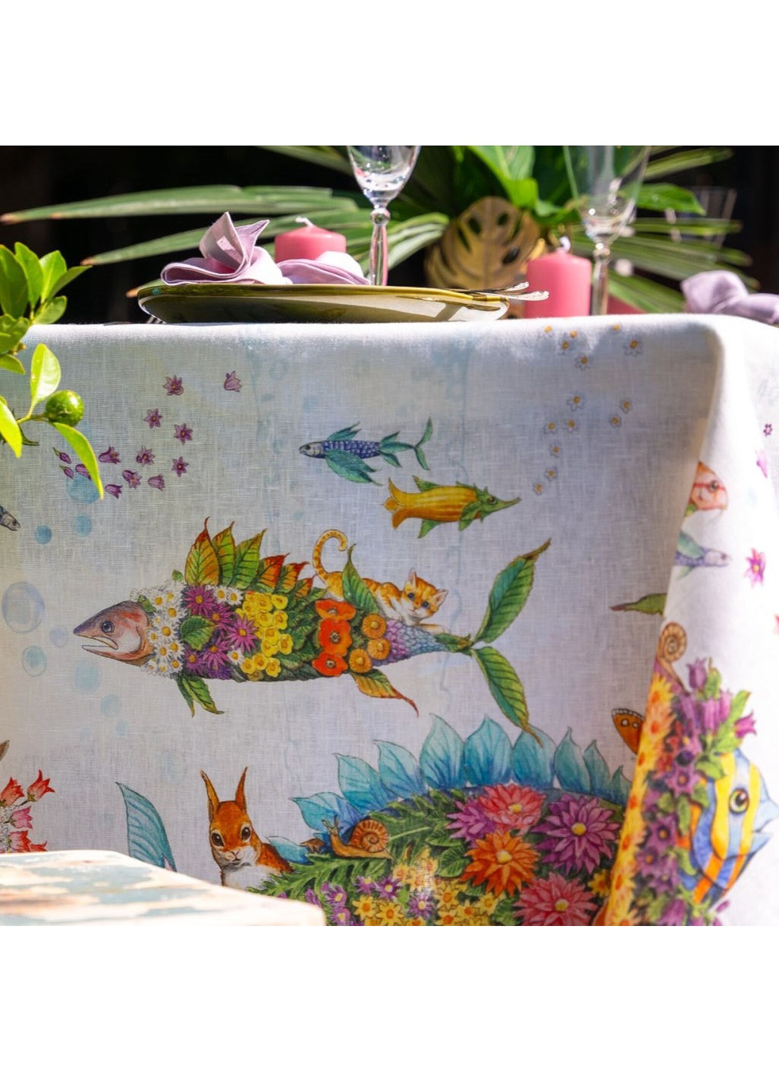 LINEN TABLECLOTH PESCIFLORA (170X270)