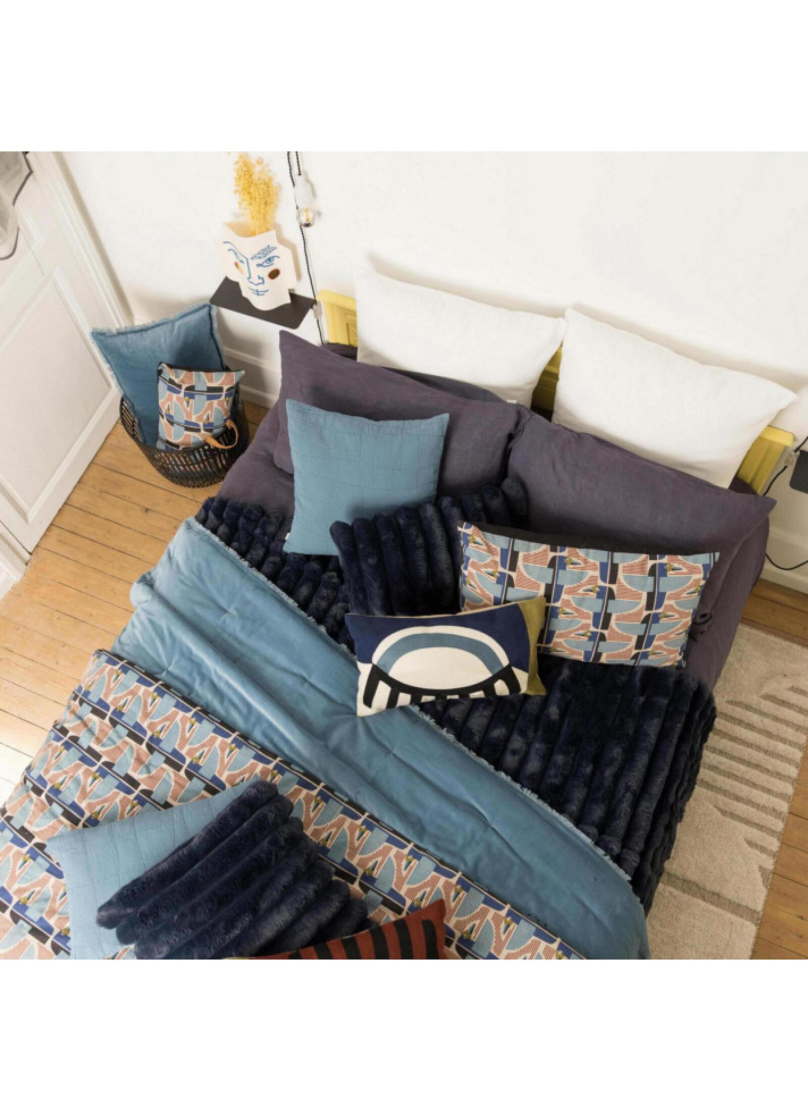 PLAID ALICE MARINE (130X160)