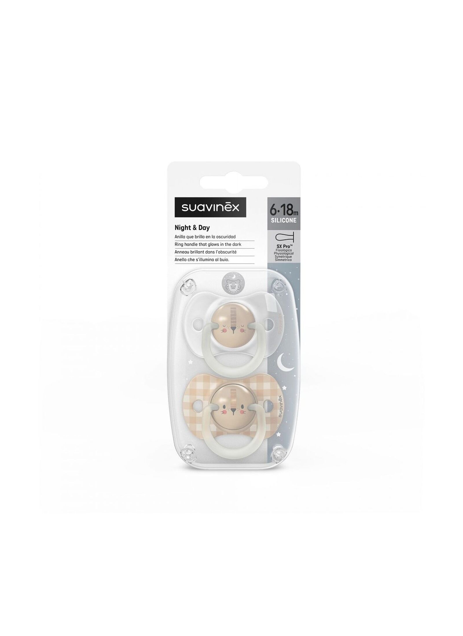 PHYSICAL PACIFIER 2PCS NIGHT&AMP;DAY LION(6-18M)