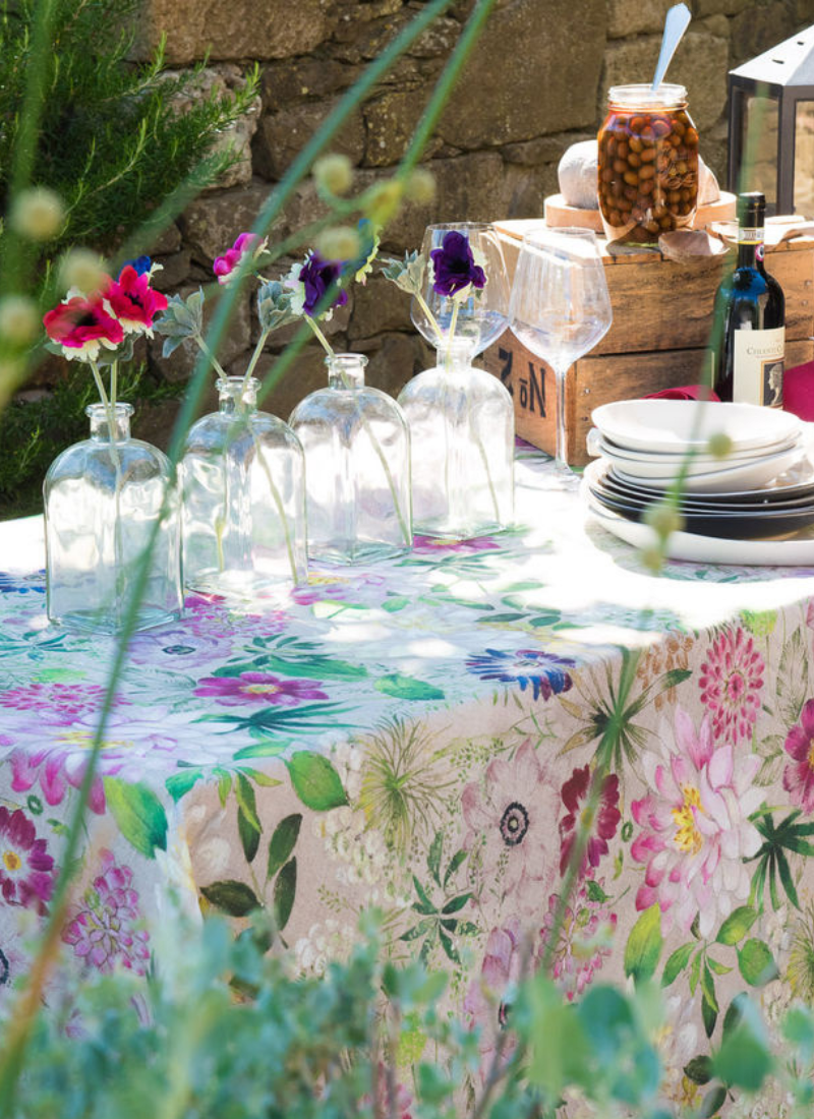 LINEN TABLECLOTH LA VIE EN ROSE