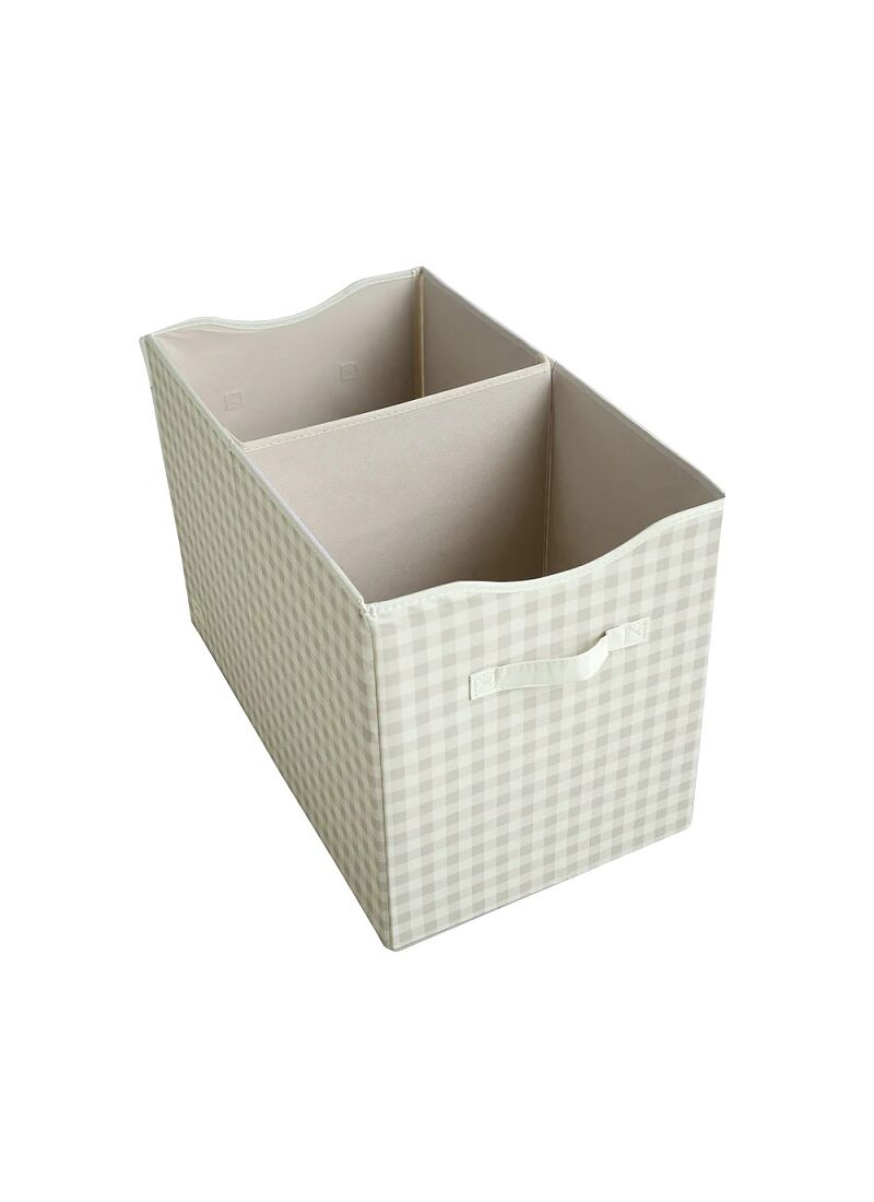 STRORAGE BOX WITH LID GINGHAM BEIGE