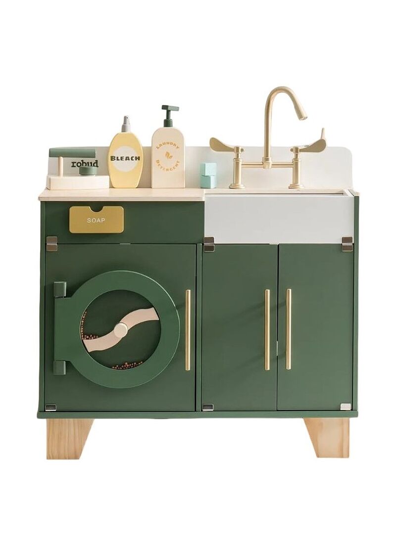 WOODEN WASHING MACHINE VINTAGE GREEN
