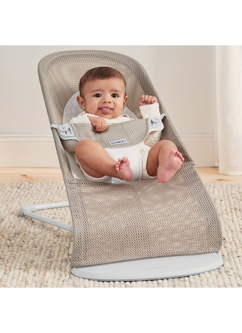 BABY BOUNCER BALANCE SOFT MESH SILVER/WHITE