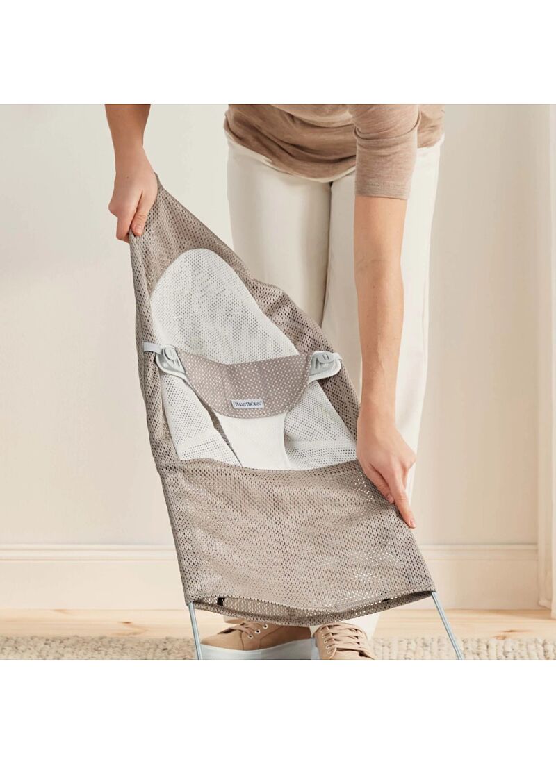 BABY BOUNCER BALANCE SOFT MESH SILVER/WHITE