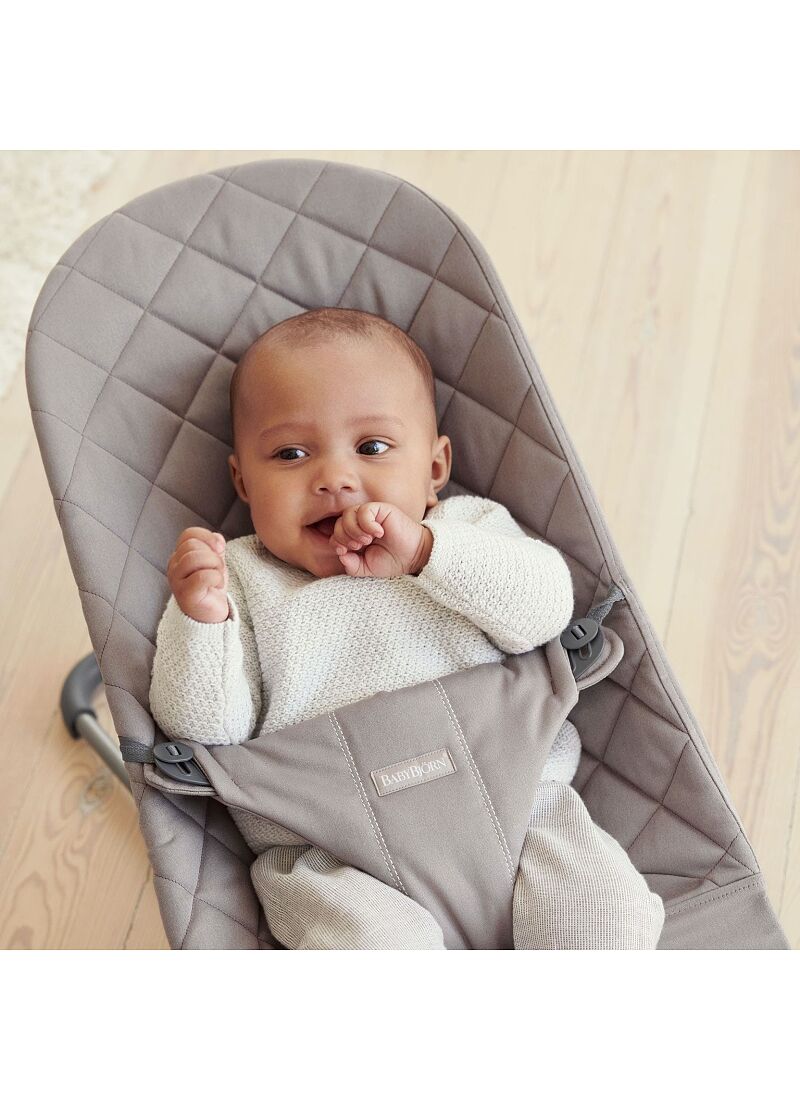 BABY BOUNCER BLISS COTTON SAND GREY
