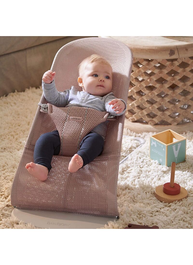 BABY BOUNCER BLISS MESH DUSTY PINK