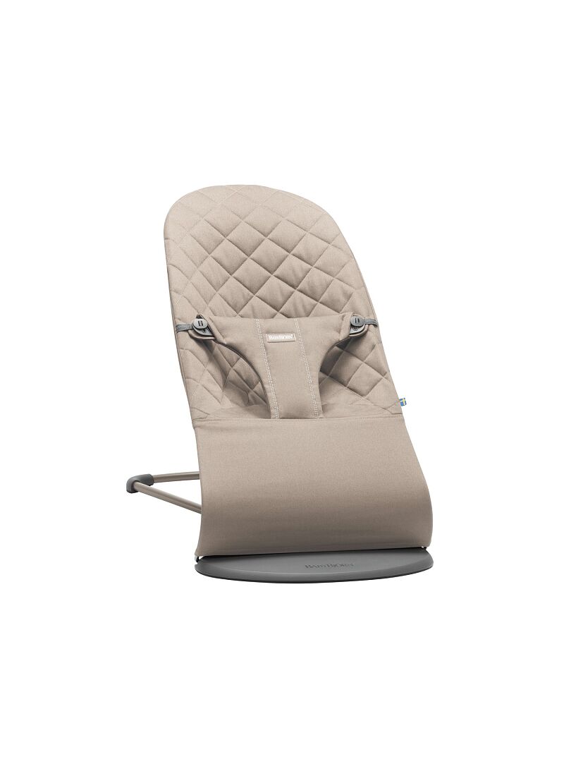 BABY BOUNCER BLISS COTTON SAND GREY