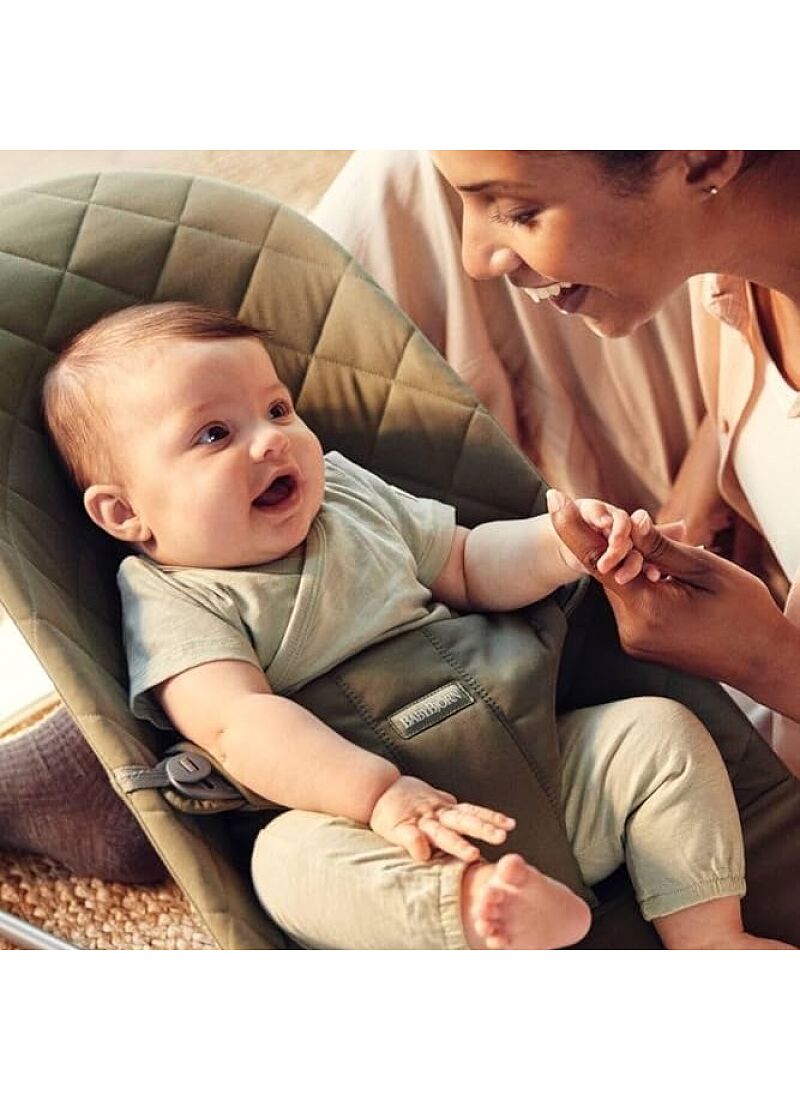BABY BOUNCER BLISS COTTON DARK GREEN