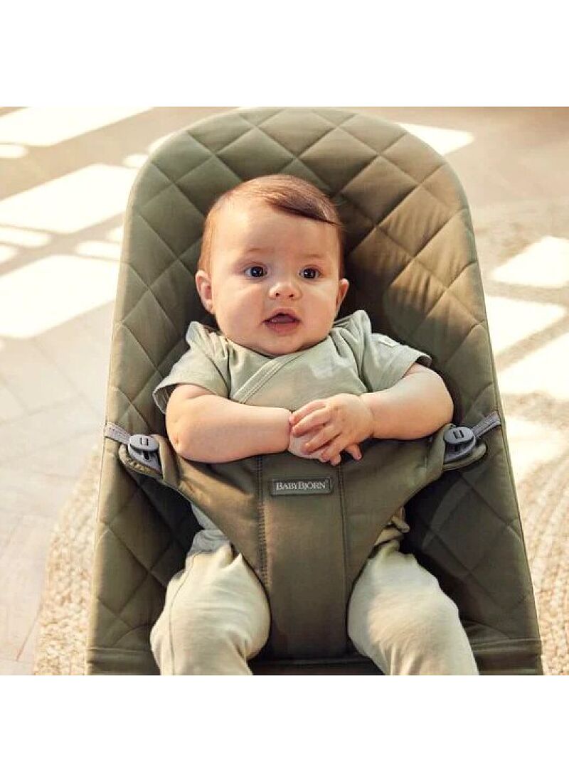 BABY BOUNCER BLISS COTTON DARK GREEN