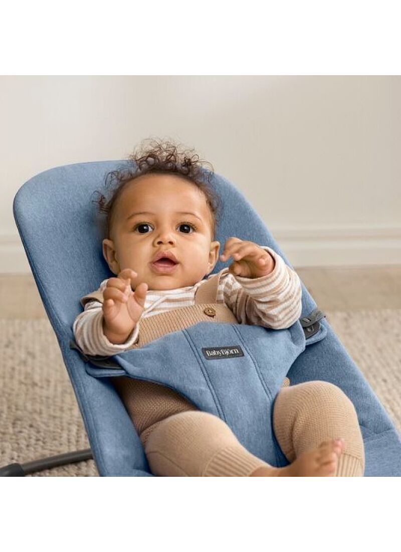 BABY BOUNCER BLISS WOVEN MELANGE BLUE