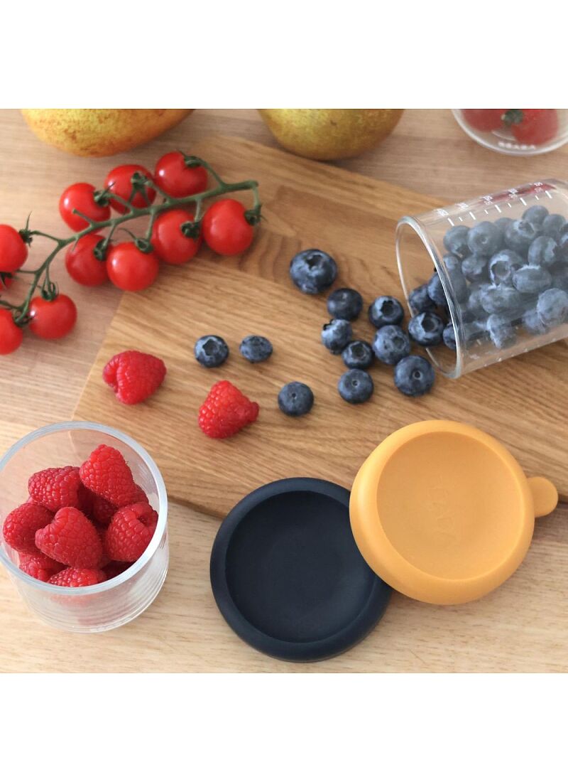 GLASS FOOD STORAGE CONTAINERS 2PCS NIGHT BLUE/HONEY 250ML