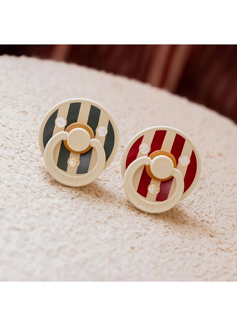 PACIFIER 2PCS COLOUR RUBY PINE LATEX 