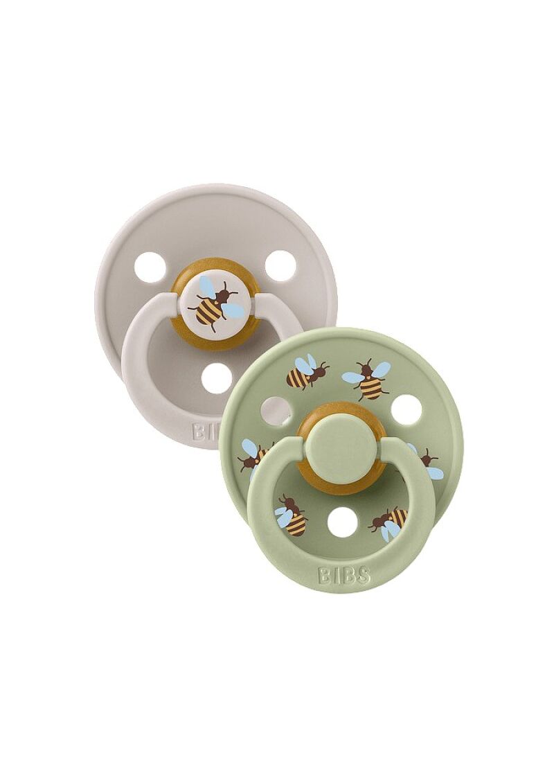 PACIFIER 2pcs COLOUR BUMBLEBEE MUSHRO LATEX
