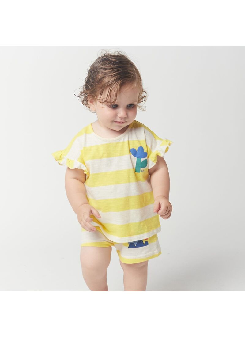 BLOUSE RUFFLE YELLOW STRIPES