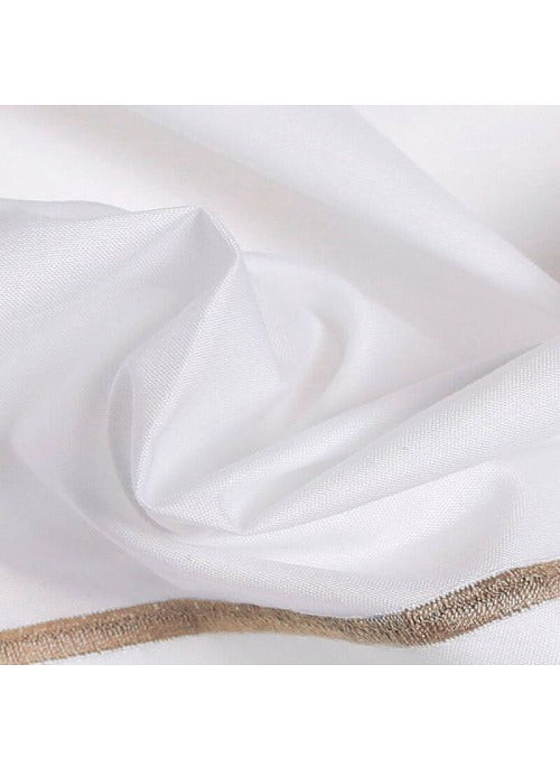 QUEEN SHEET SET CLASSIC WHITE-TAUPE