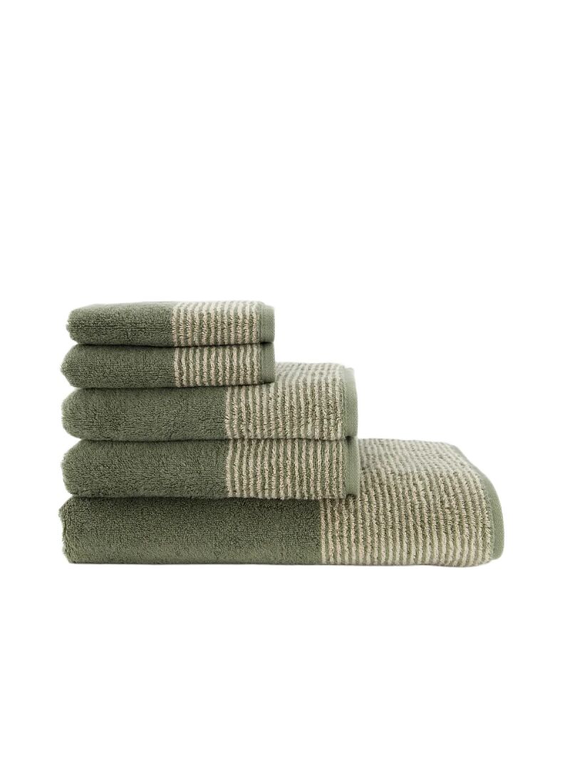 TOWEL SET TWO-TONE KHAKI