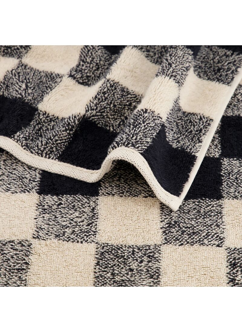 TOWEL SET CHECK BLACK