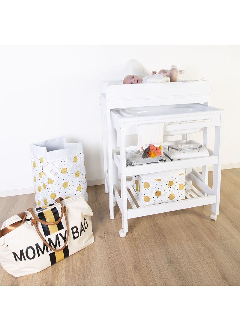 BASKET CANVAS GOLD DOTS