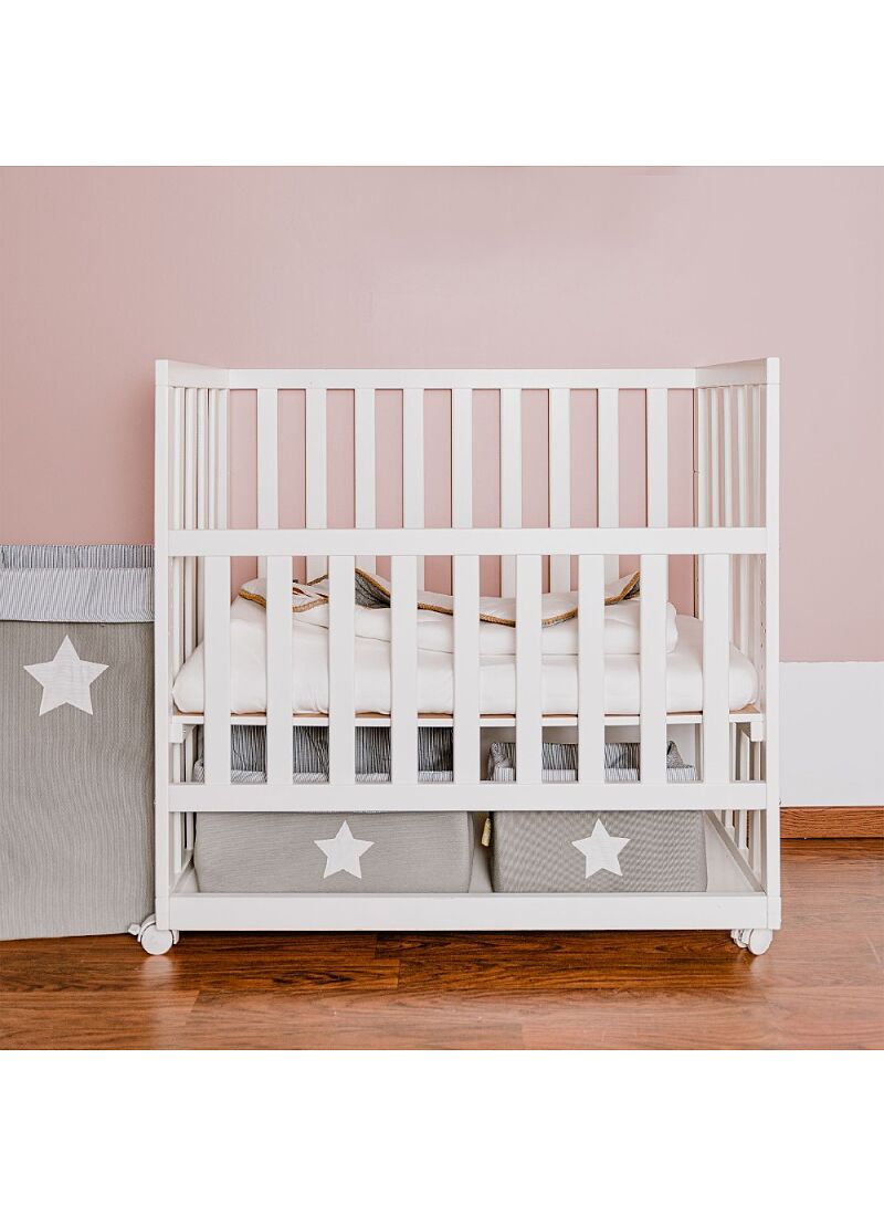 BASKET CANVAS GREY STRIPES