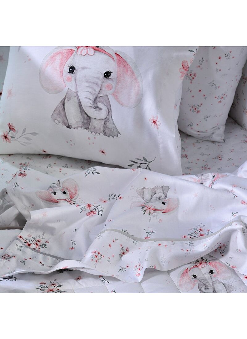 CRIB SHEETS SET ELEPHANT (BS855)