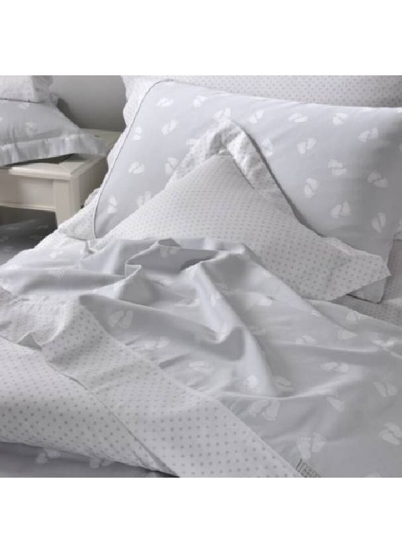 SINGLE SHEET SET SATEEN PAWS GREY (S689)