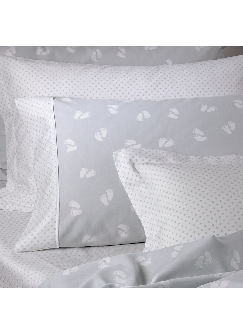 SINGLE SHEET SET SATEEN PAWS GREY (S689)