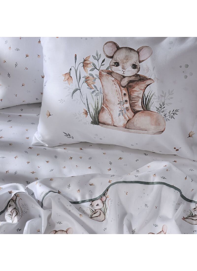 CRIB SHEETS SET LITTLE MOUSE (BS856)