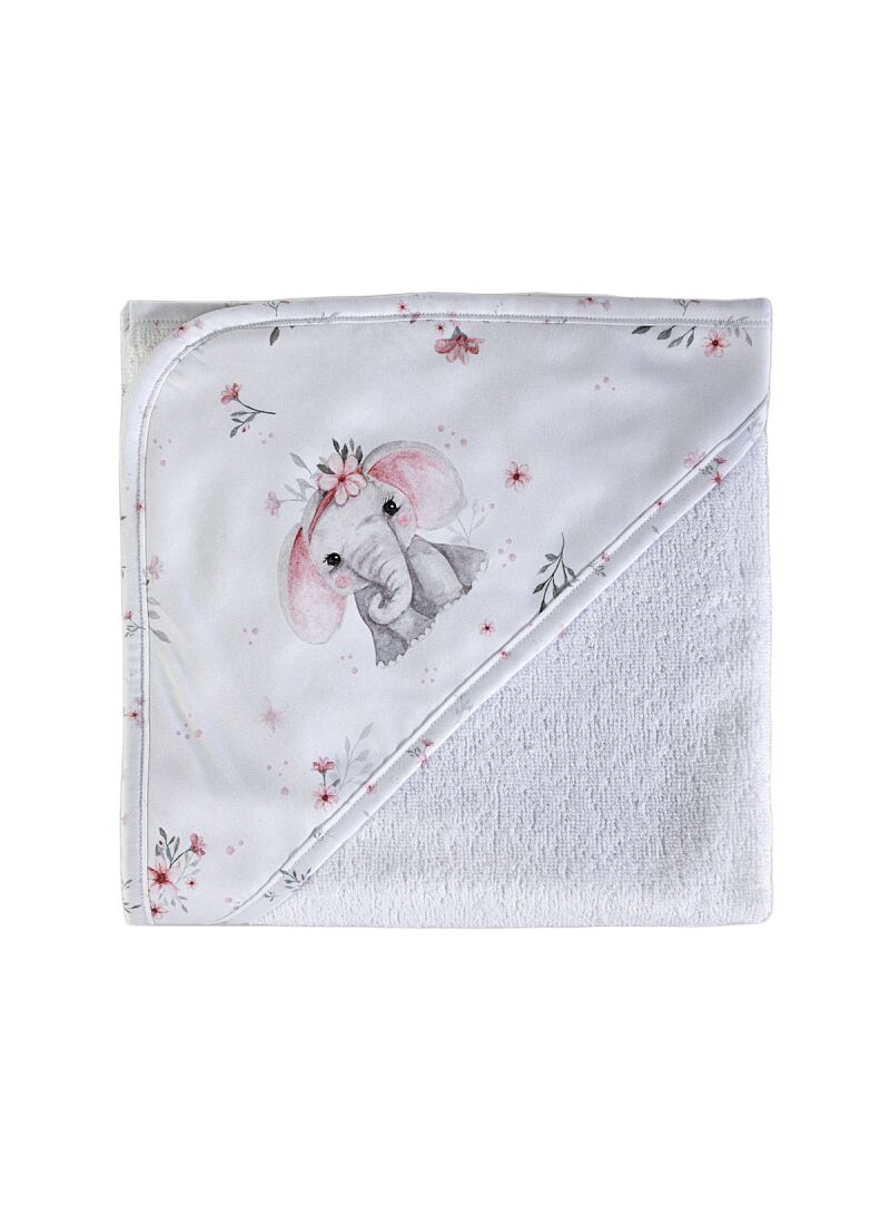 HOODED TOWEL ELEPHANT OFF WHITE (S855)