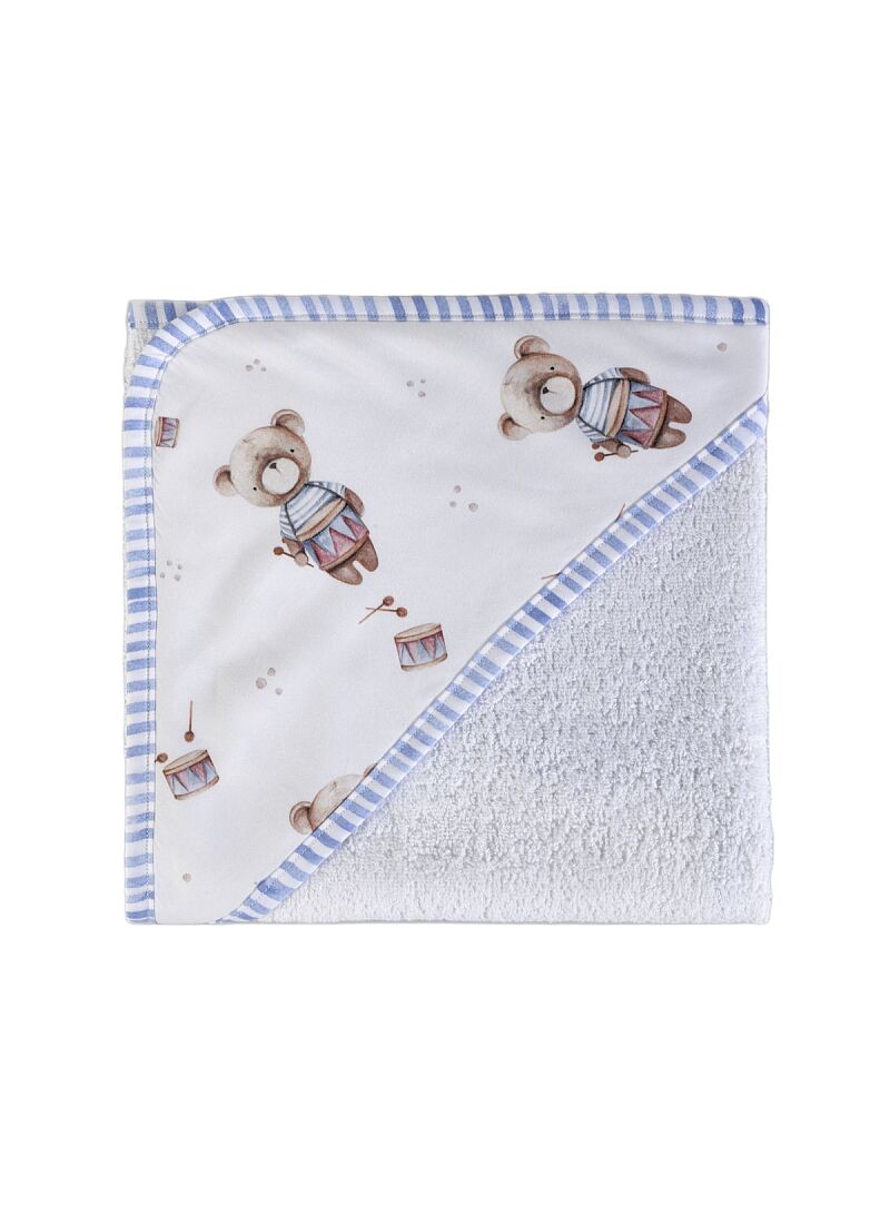 HOODED TOWEL BEAR OFF WHITE (S853)