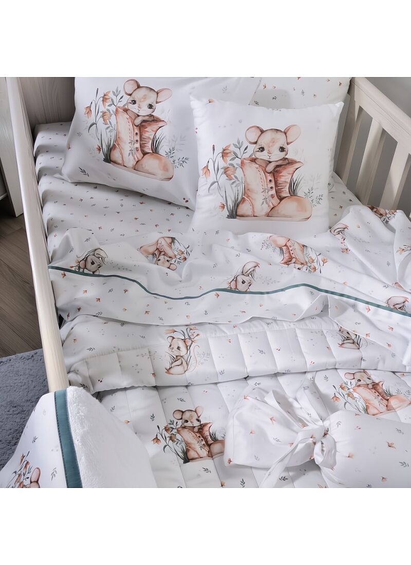 CRIB DUVET SATEEN LITTLE MOUSE (BS856)