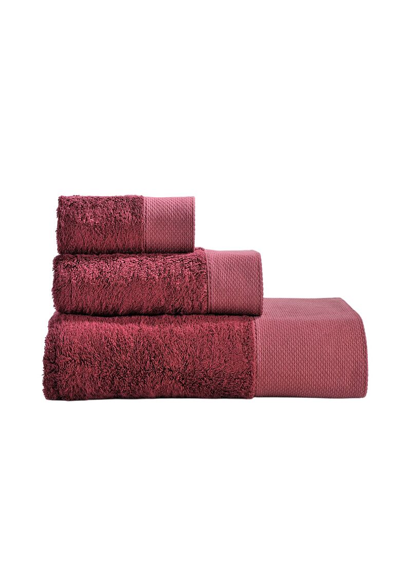 3 PC TOWEL SET ROSA BORDEAUX