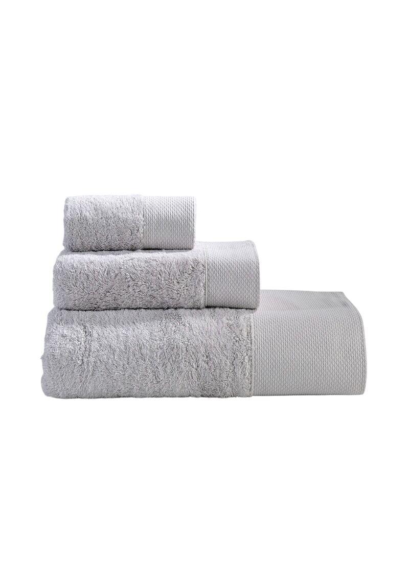 3 PC TOWEL SET ROSA LIGHT GREY