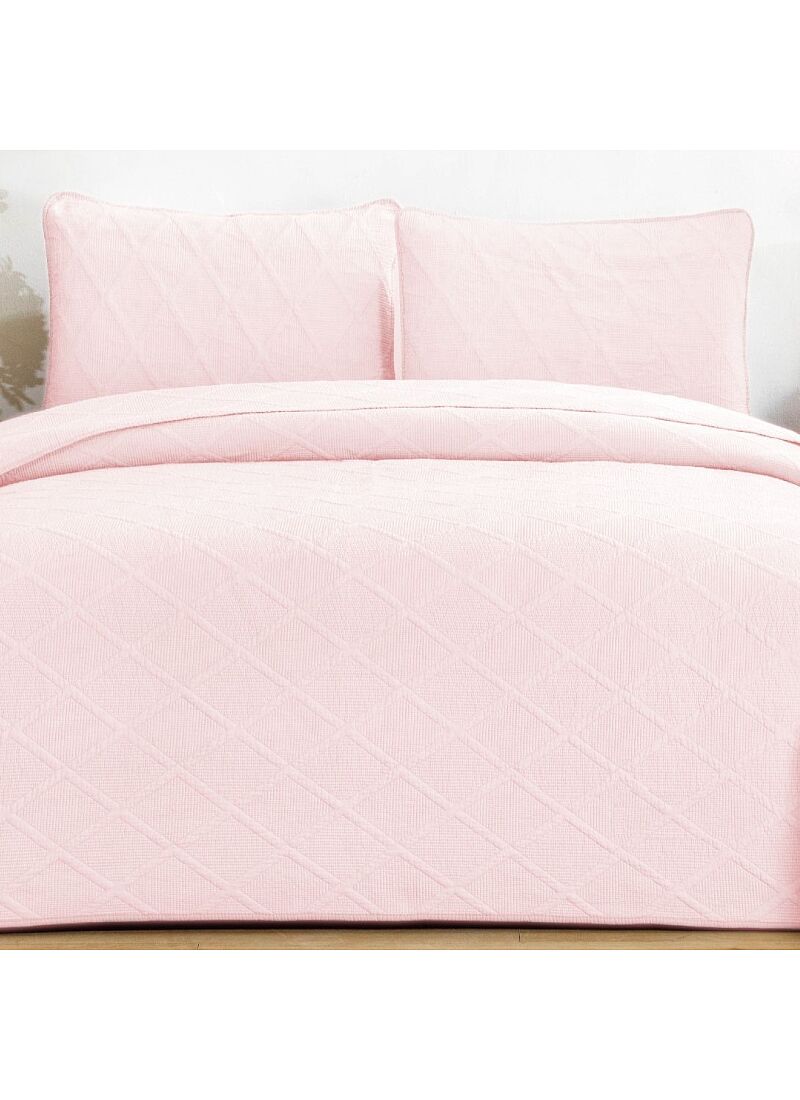 SINGLE QUILT SET DIAMOND PINK