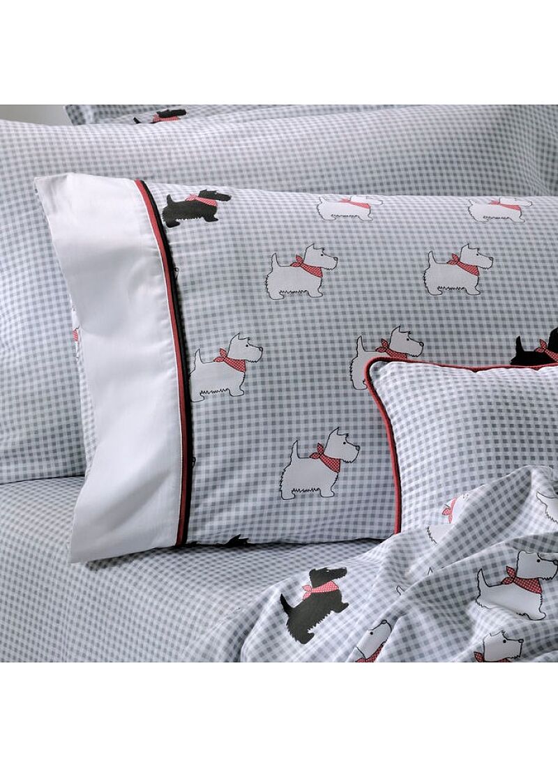 SINGLE DUVET GREY SCOTTISH DOG (S767)