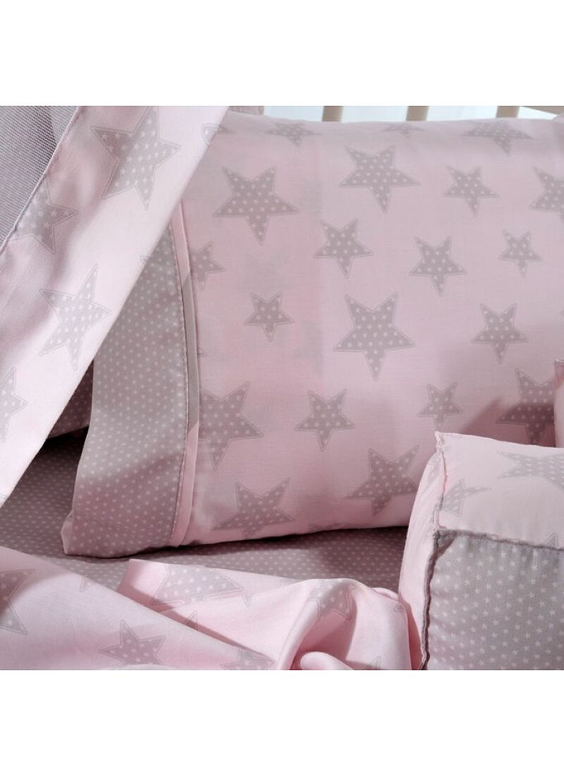CRIB CANOPY SATEEN STARRY PINK (BS775)